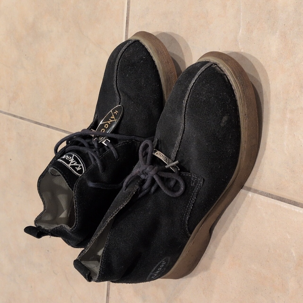 Vintage Kangol Boots Men's Size 10.5 Black Suede Ankle Shoes